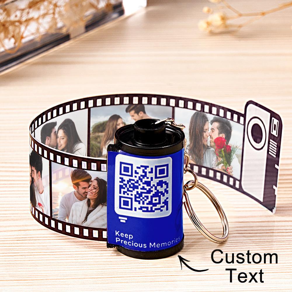 Scannable QR Code Colorful Shell Film Roll Keychain With Your Photo Camera Keychain Valentine's Day Gift - CustomPhotoWallet