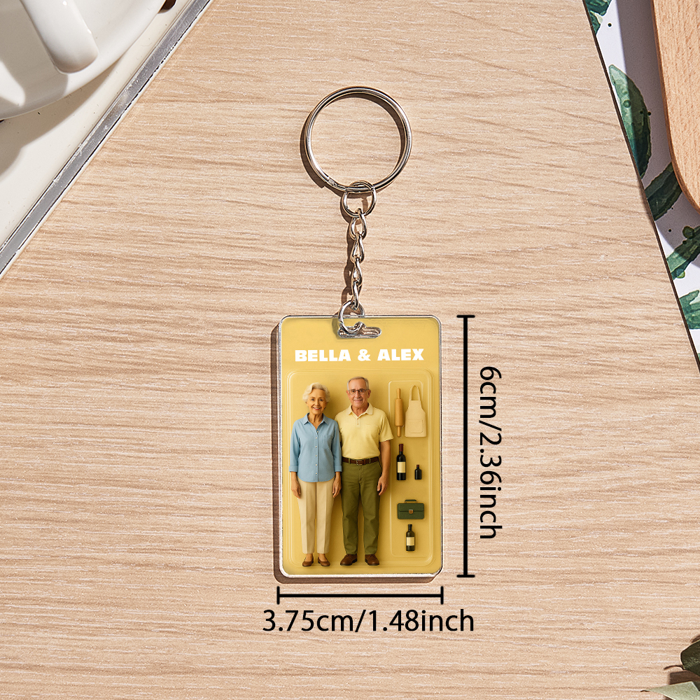 Custom Acrylic Keychain  Personalized Matching Keychains for Couple  Unique Gift Idea Double the Love - 
