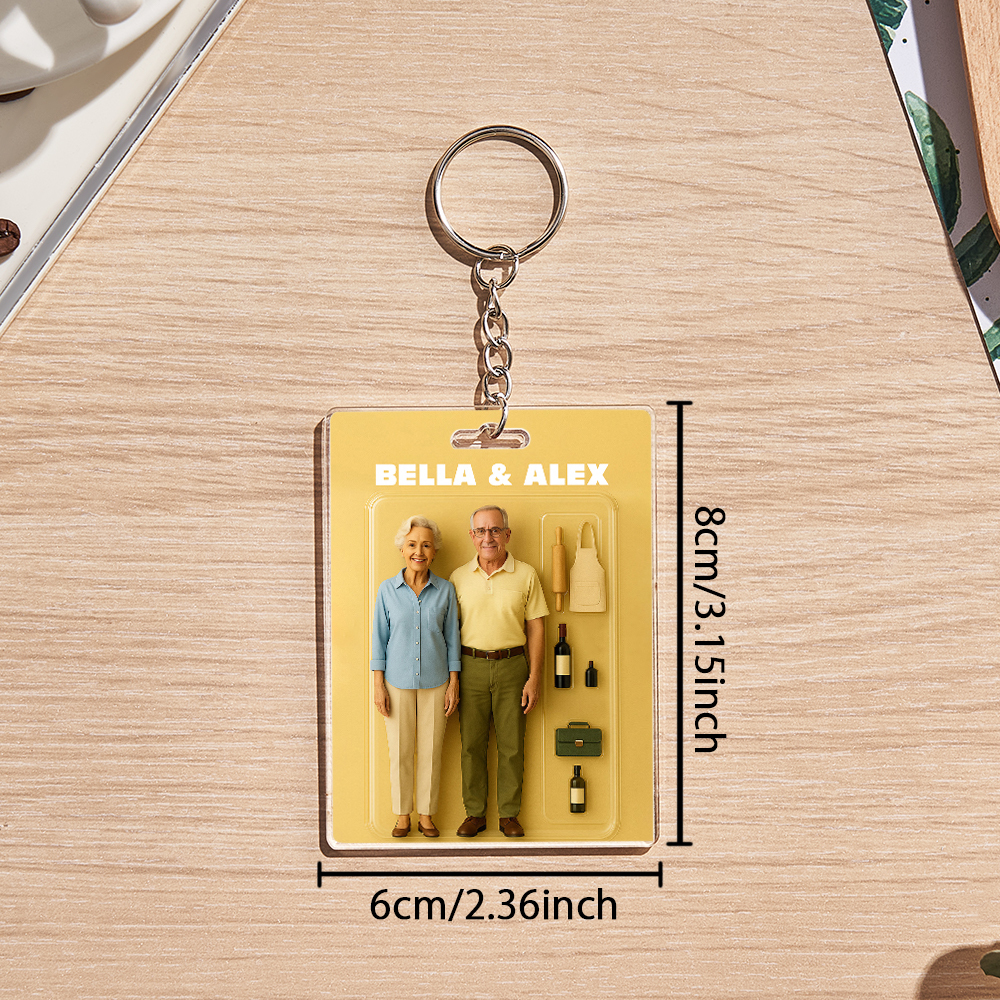 Custom Acrylic Keychain  Personalized Matching Keychains for Couple  Unique Gift Idea Double the Love - 