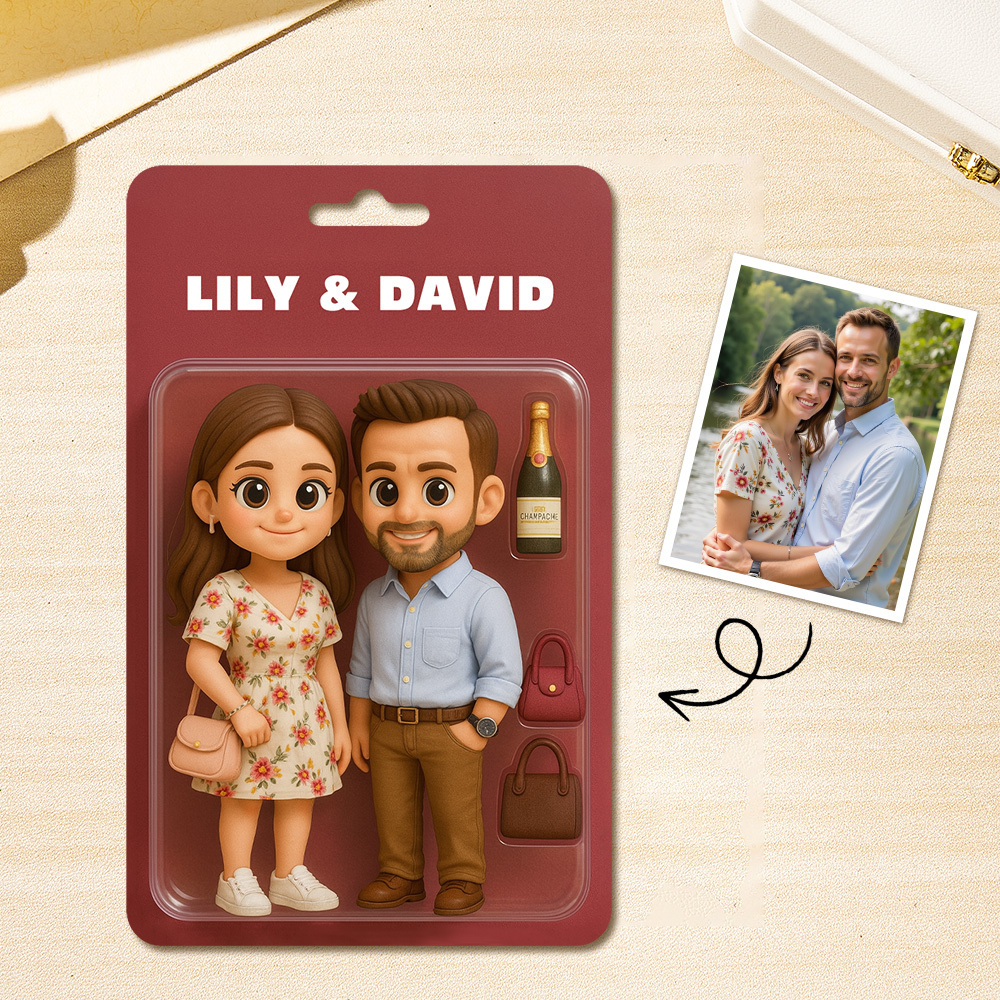 Custom Acrylic Keychains Personalized Couple Keyrings Sweet Anniversary Gift for Mr & Mrs' Matching Set - 