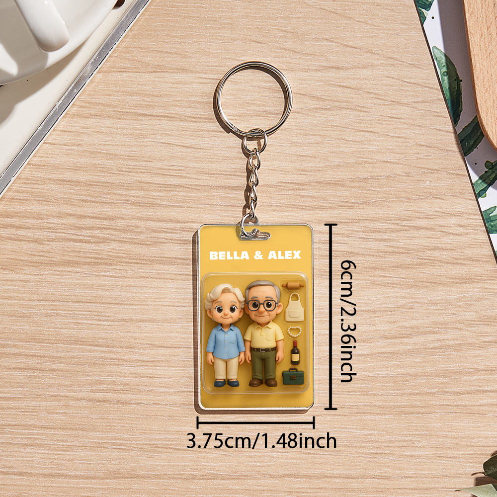 Custom Acrylic Keychain  Personalized Matching Keychains for Couple  Unique Gift Idea Double the Love - 