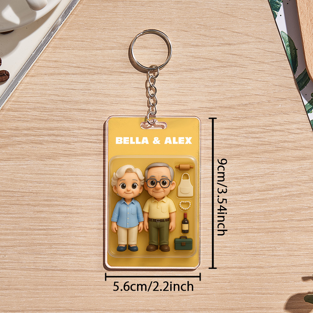 Custom Acrylic Keychain  Personalized Matching Keychains for Couple  Unique Gift Idea Double the Love - 