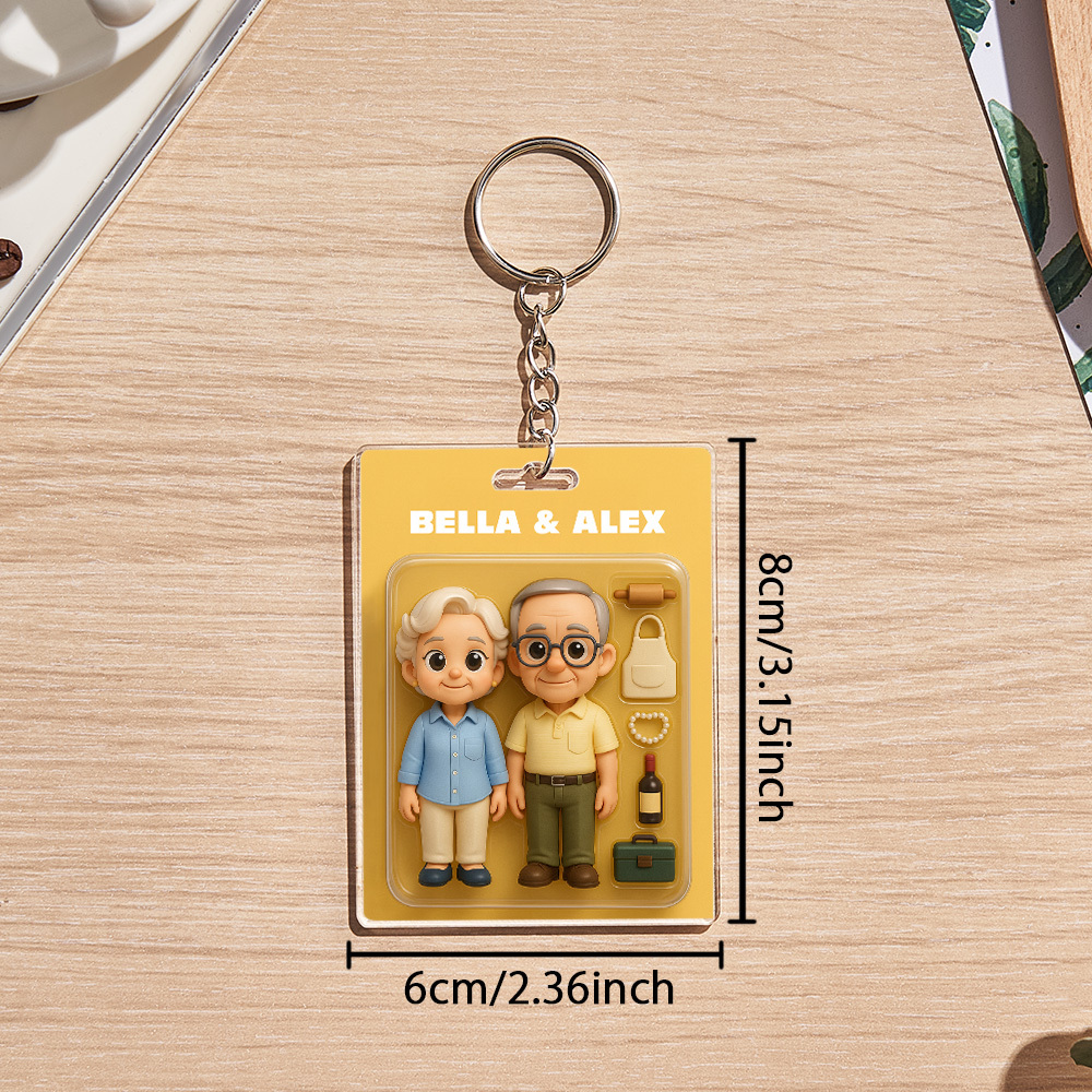 Custom Acrylic Keychain  Personalized Matching Keychains for Couple  Unique Gift Idea Double the Love - 