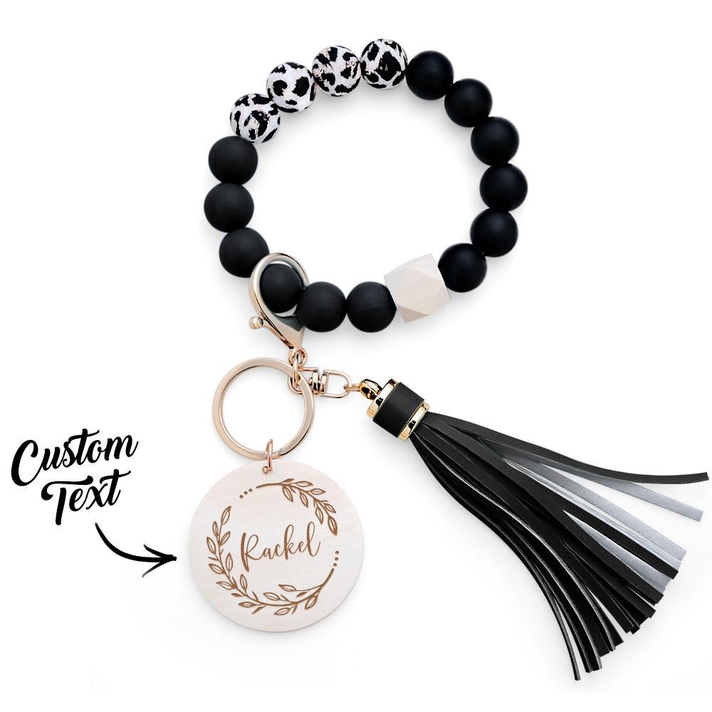 Silicone Wristlet Custom Bracelet Keychain Tassel Keychain Creative Gift for Her