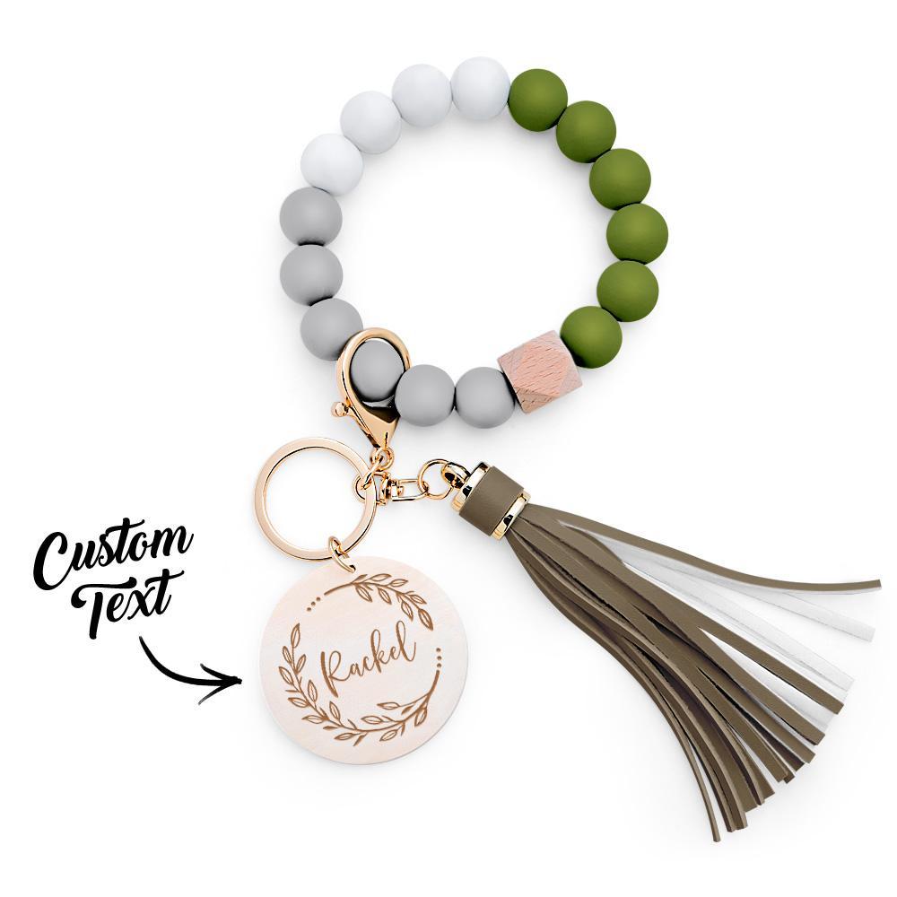 Silicone Wristlet Custom Bracelet Keychain Tassel Keychain Creative Gift for Her