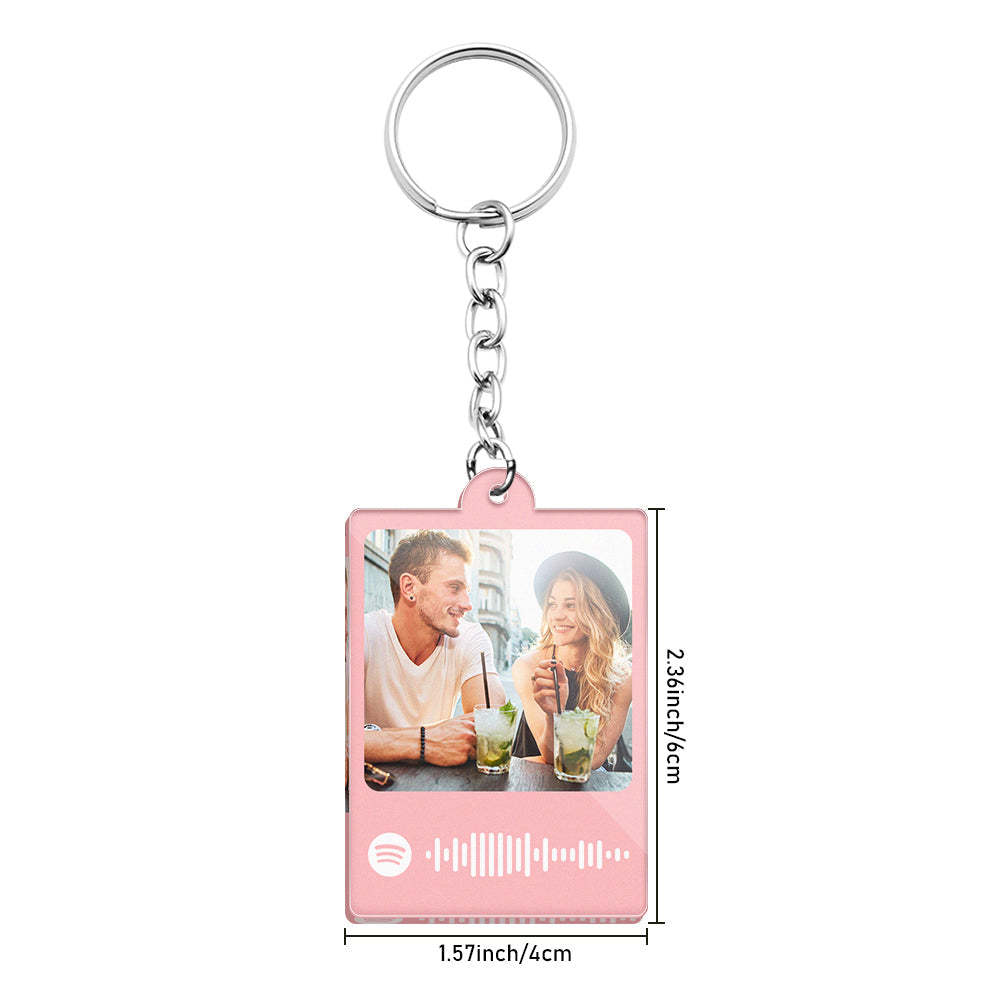 Personalized Scannable Spotify Code Keychain Custom Photo Colorful Keychain Birthday Anniversary Gift - CustomPhotoWallet