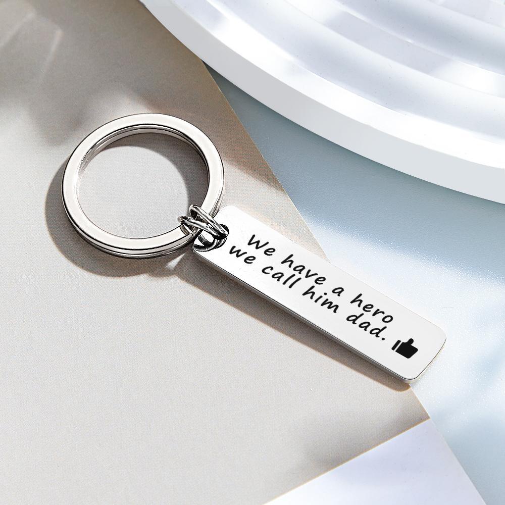 Emoji Keychain Custom Engraved Keychain Stainless Steel Keychain Gifts for Him - CustomPhotoWallet