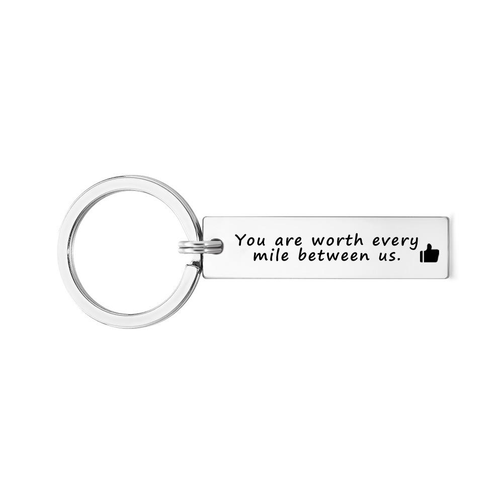 Emoji Keychain Custom Engraved Keychain Stainless Steel Keychain Gifts for Him - CustomPhotoWallet