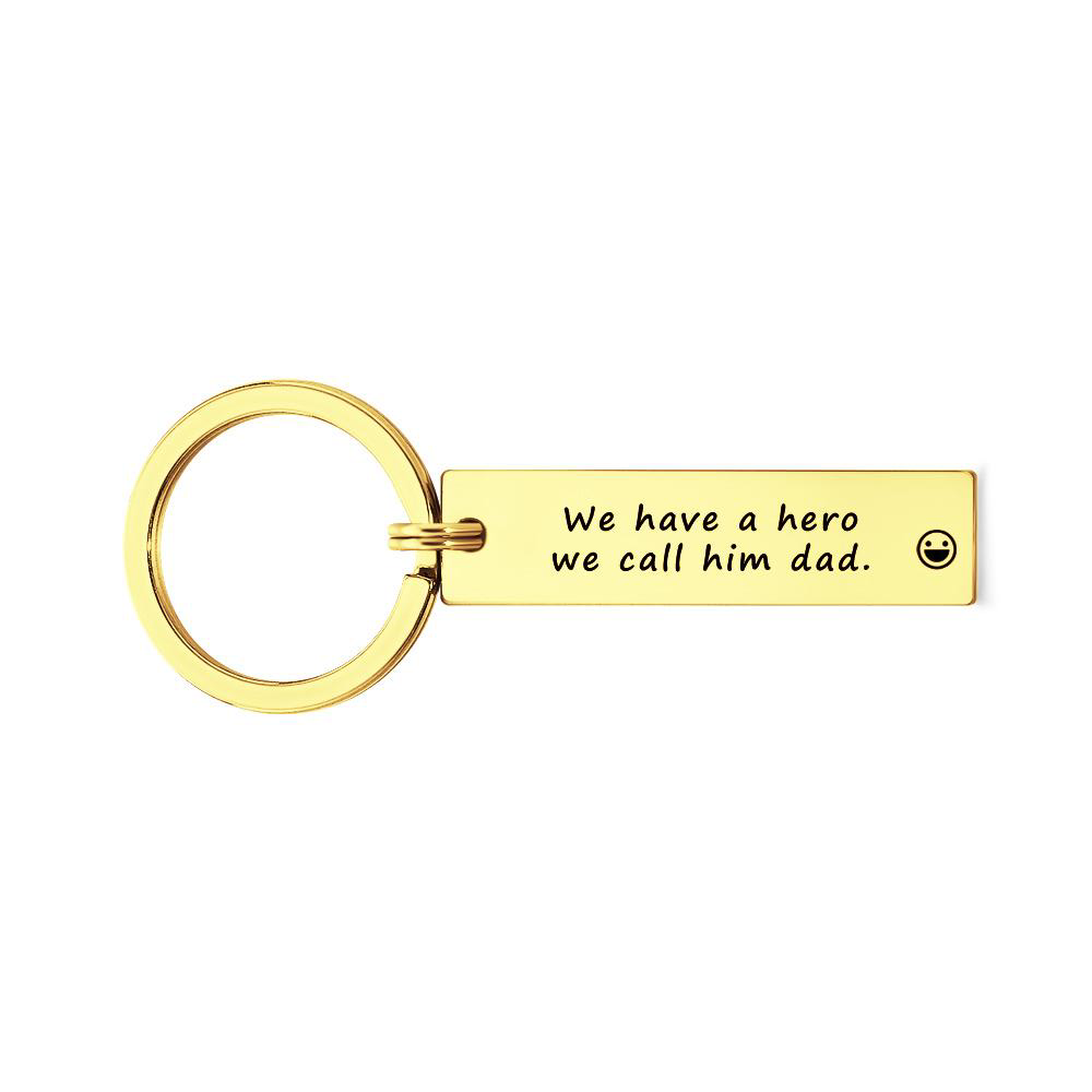 Emoji Keychain Custom Engraved Keychain Stainless Steel Keychain Gifts for Him - CustomPhotoWallet