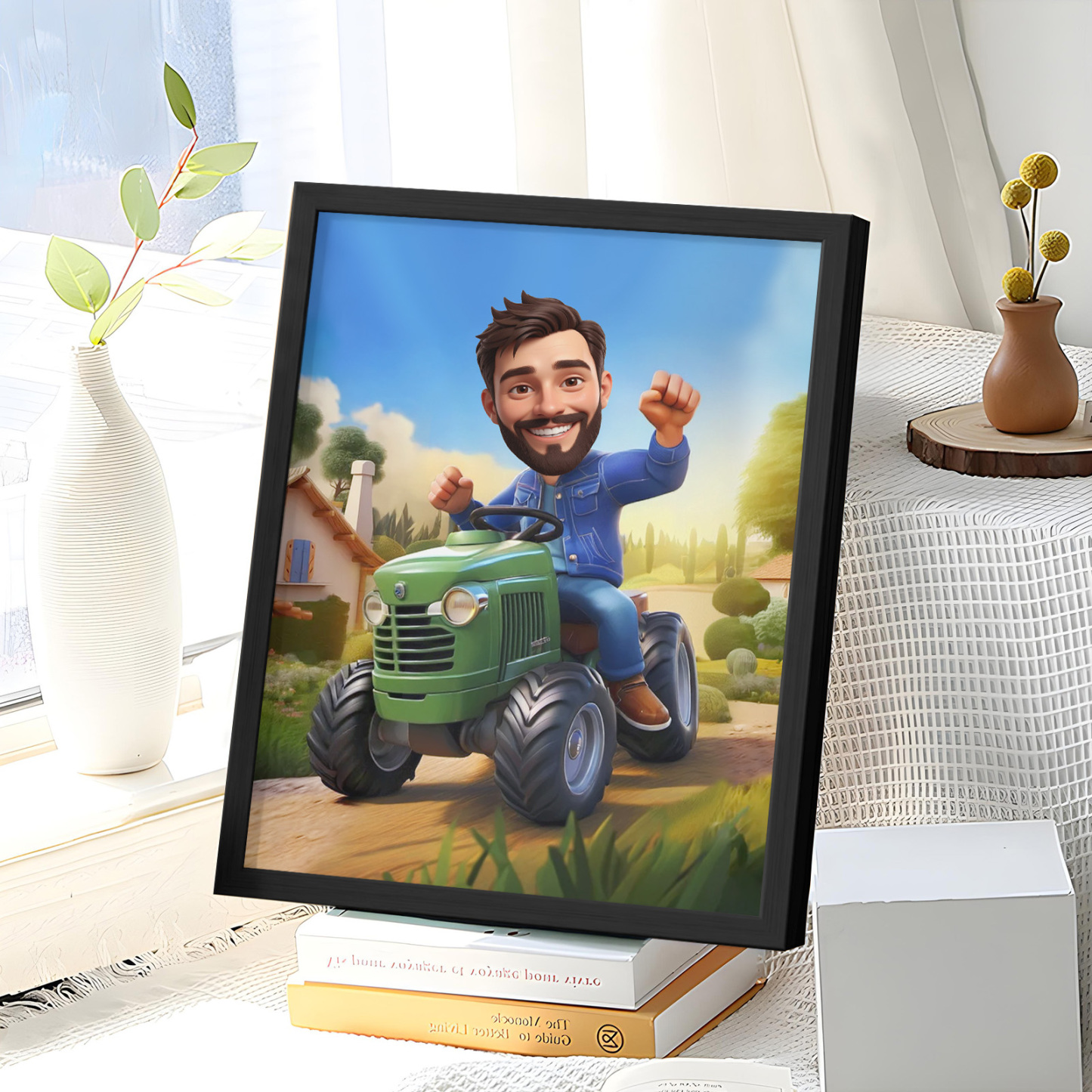 Custom Farmer 3D Caricature Portrait - From Your Photo, 3D Cartoon Style, Male Farmer, Unique and Special Gift For Men, Digital Download