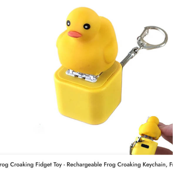 LED Light Up Frog Keychain - Press for Sound & Light! Fun Fidget Toy, Prank Gift, Stress Relief Novelty - 