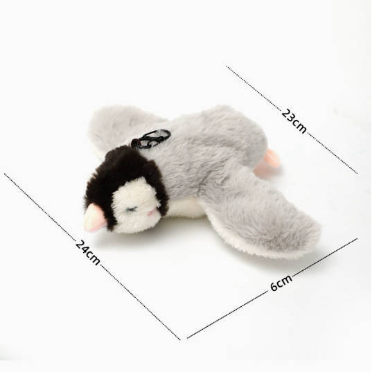 Interactive Cat Toys Rechargeable Flying Bird Cat Toy Chirping Flapping Bird(no Flying) Can Add Catnip Touch Activated Plush Toy - 