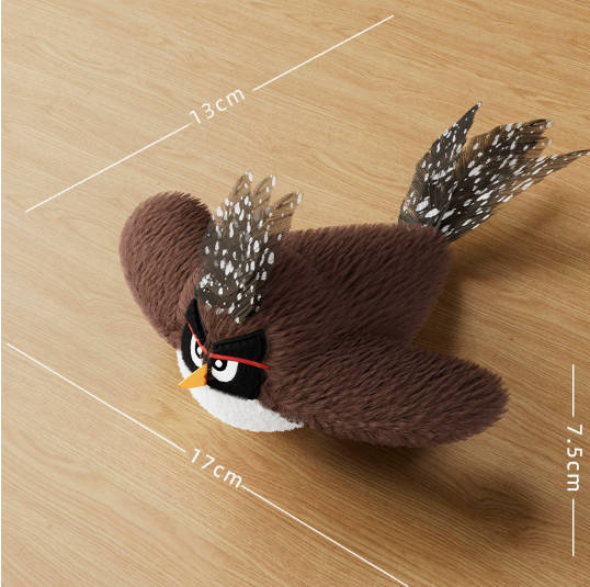 Interactive Cat Toys Rechargeable Flying Bird Cat Toy Chirping Flapping Bird(no Flying) Can Add Catnip Touch Activated Plush Toy - 