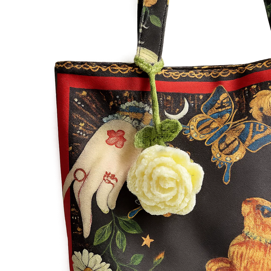 Crochet Cherry Car Mirror Hanging: Handmade Knitted Car Accessory - 