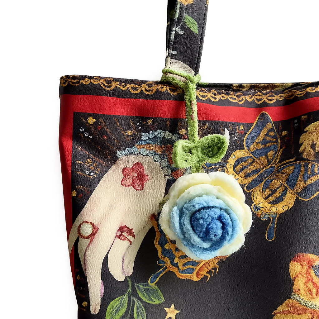 Crochet Cherry Car Mirror Hanging: Handmade Knitted Car Accessory - 