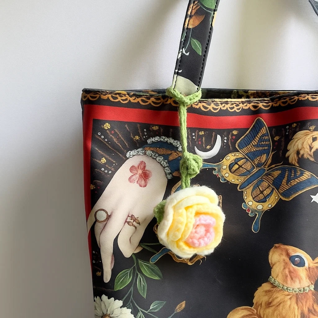 Crochet Cherry Car Mirror Hanging: Handmade Knitted Car Accessory - 