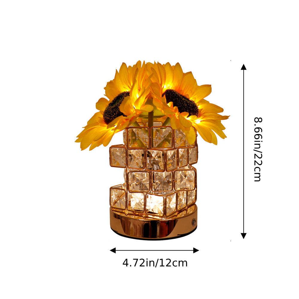 Romantic Sunflower Night Light Cube Flower Lamp Home Decor Gifts - CustomPhotoWallet