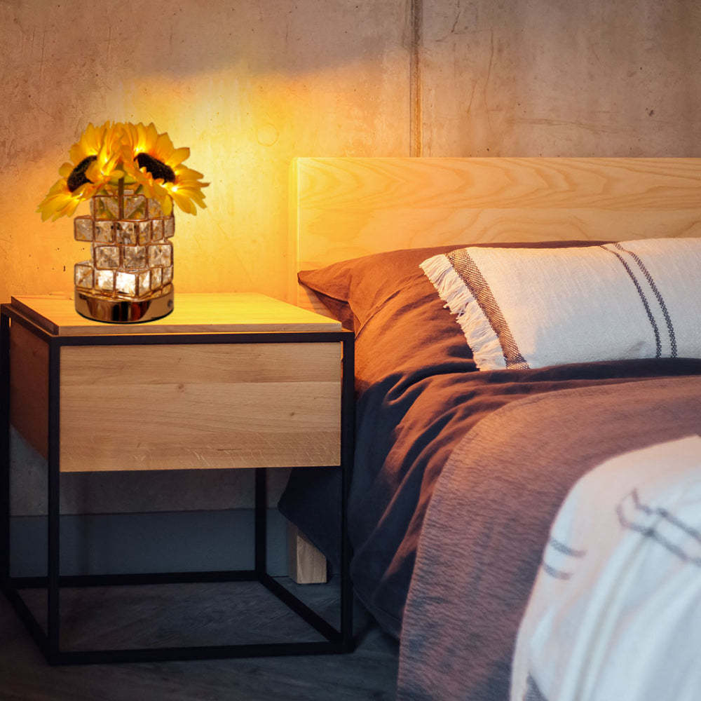 Romantic Sunflower Night Light Cube Flower Lamp Home Decor Gifts - CustomPhotoWallet