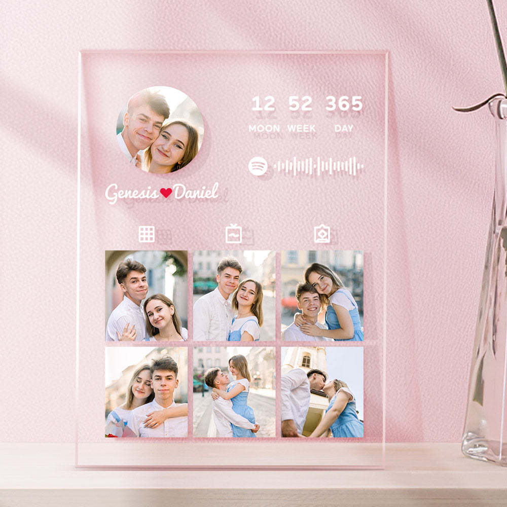 Custom Spotify Music Plaque Personalized Photo Anniversary Plaque Gift - CustomPhotoWallet