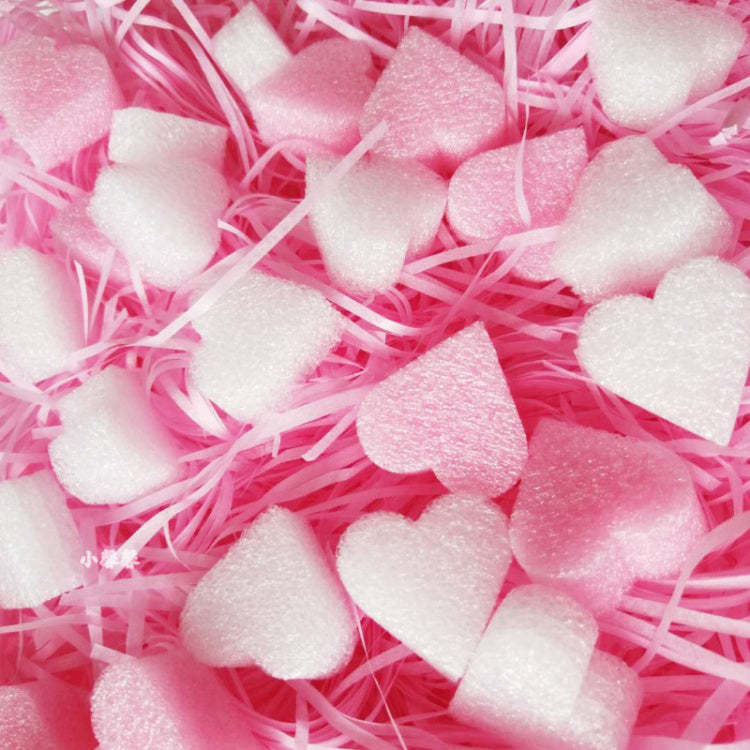 Pink Raffia+Heart Foam - Gift Box Filler - Myphotowallet