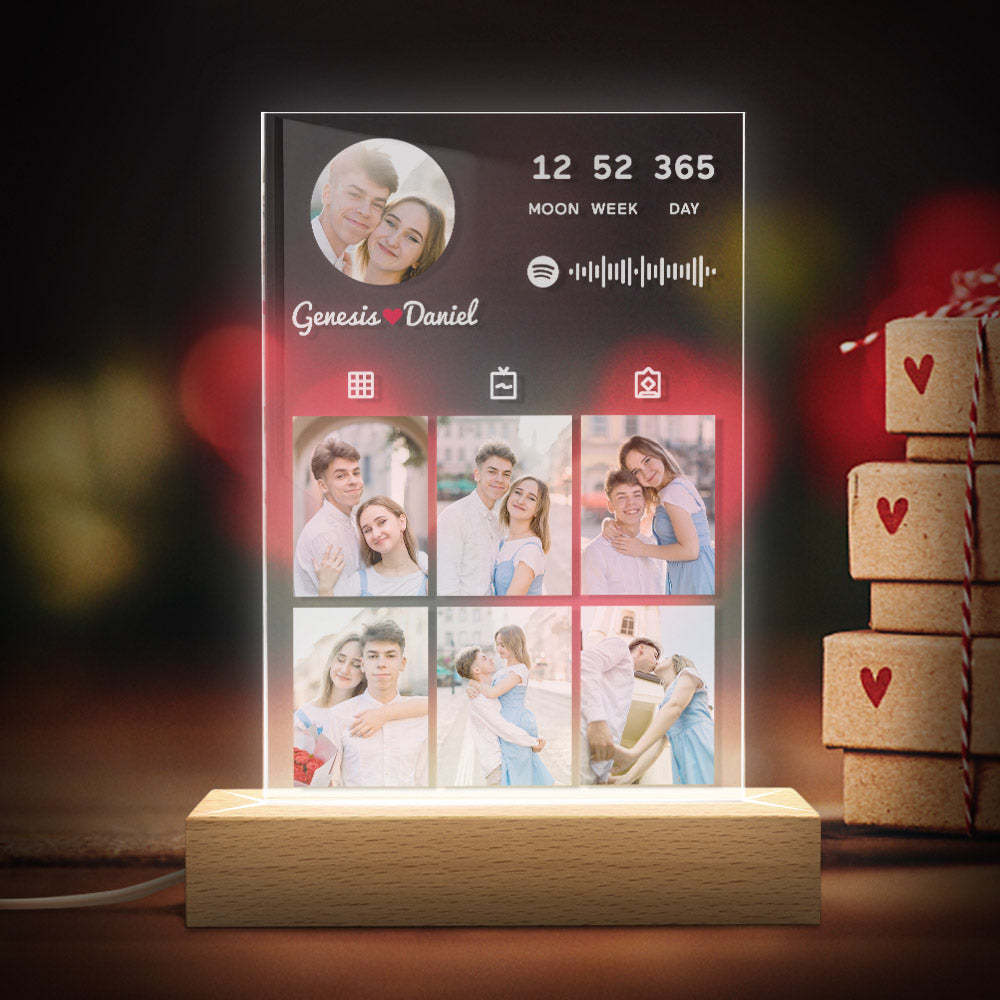 Custom Spotify Music Plaque Personalized Photo Anniversary Plaque Gift - CustomPhotoWallet