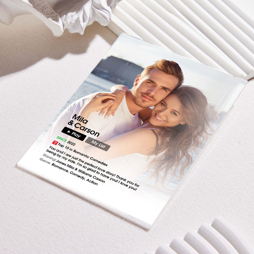 Custom Poster Keychain With Text Photo Movie Poster Plaque Gift For Lover - CustomPhotoWallet