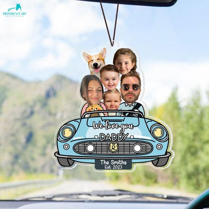 Custom Photo Drive Safe Daddy Ornament for Car, Personalised Birthday Gift Idea for Daddy, Customized Funny Baby Picture Acrylic Hanger