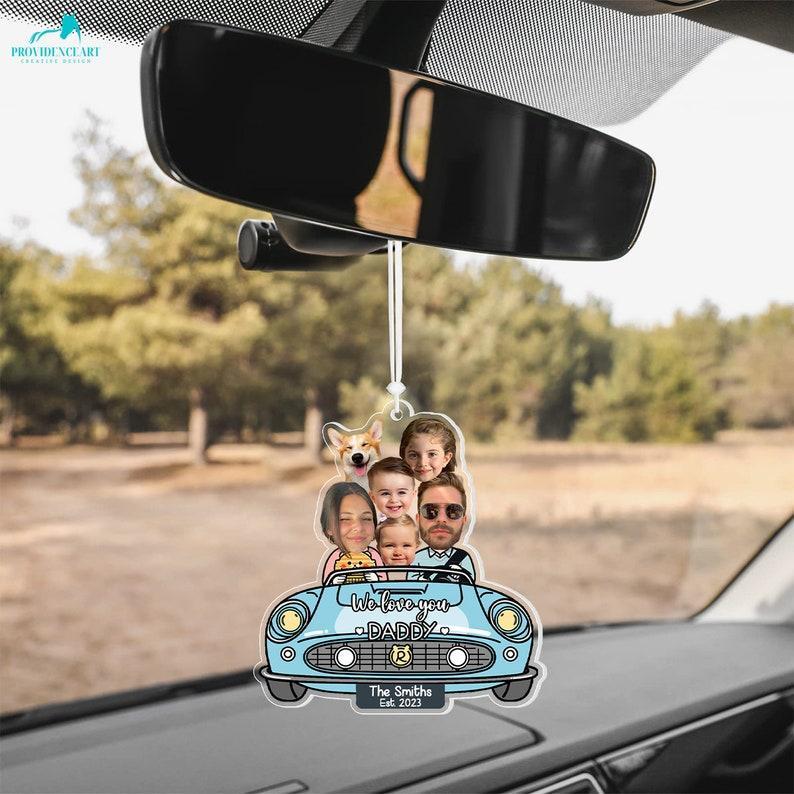 Custom Photo Drive Safe Daddy Ornament for Car, Personalised Birthday Gift Idea for Daddy, Customized Funny Baby Picture Acrylic Hanger
