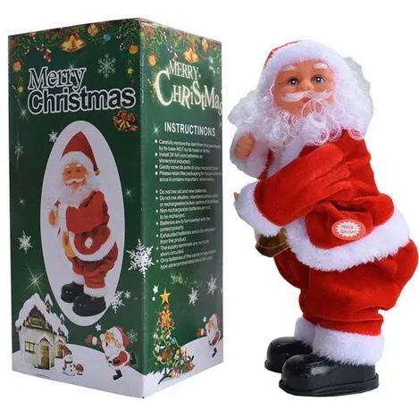 Santa Figure Christmas Desk Decor Funny Electronic Home Decoration for Holiday - 