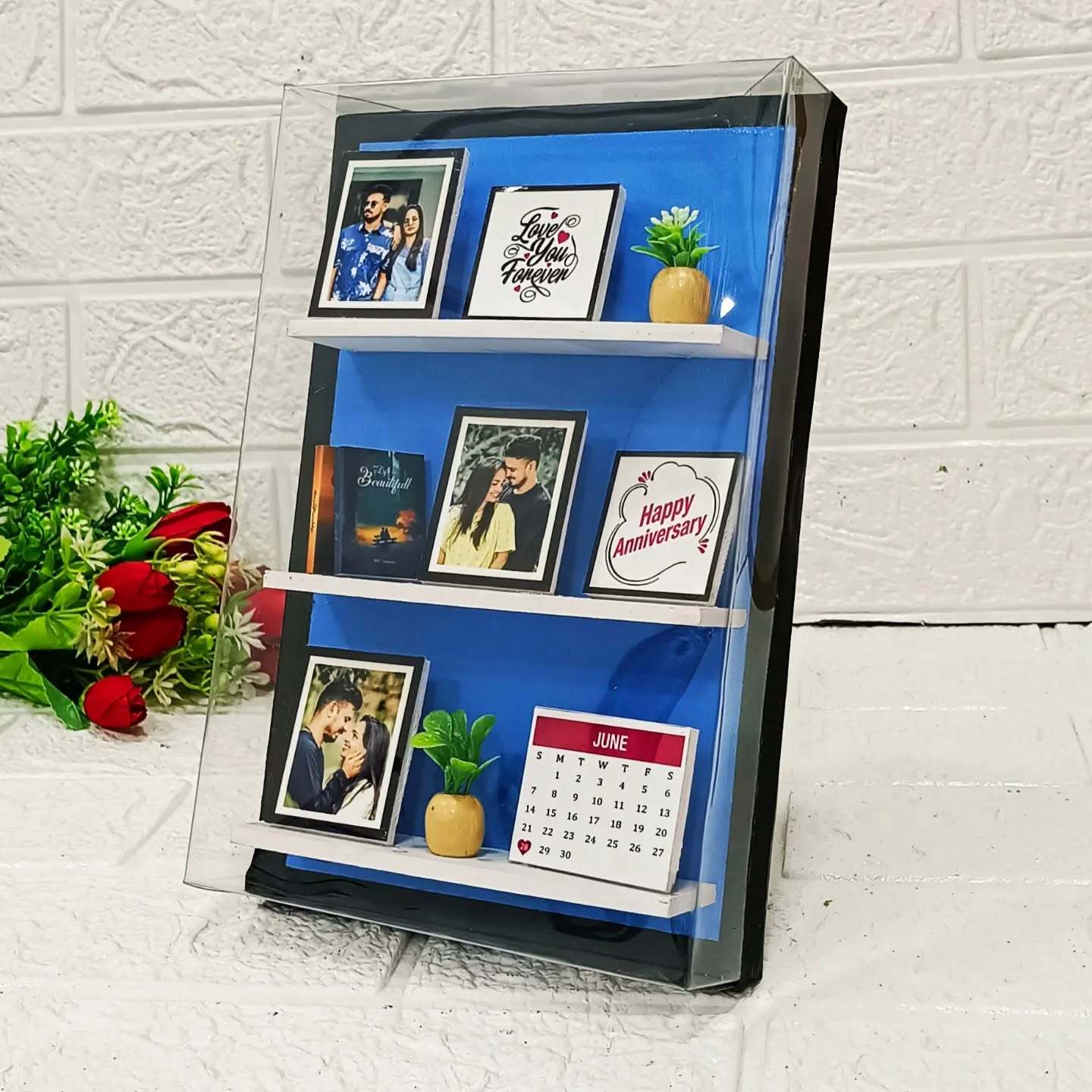 THE MINIATURE RACK Custom Photo & Message Valentine's Day Gift, Personalized Couple Keepsake - 