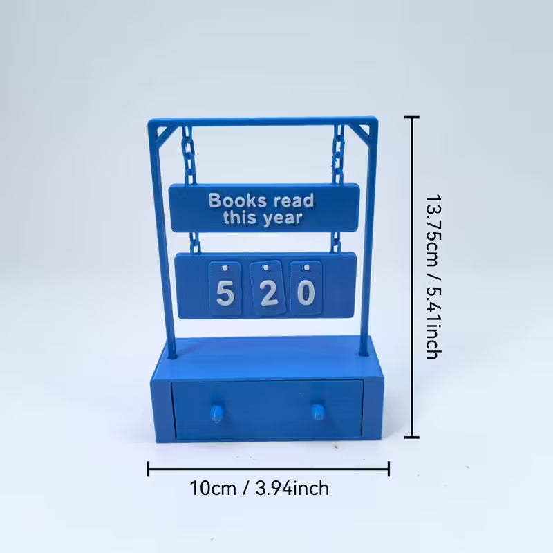 The "Books Read This Year" Counter - A Modern Minimalist Tracker for Your Shelf - 