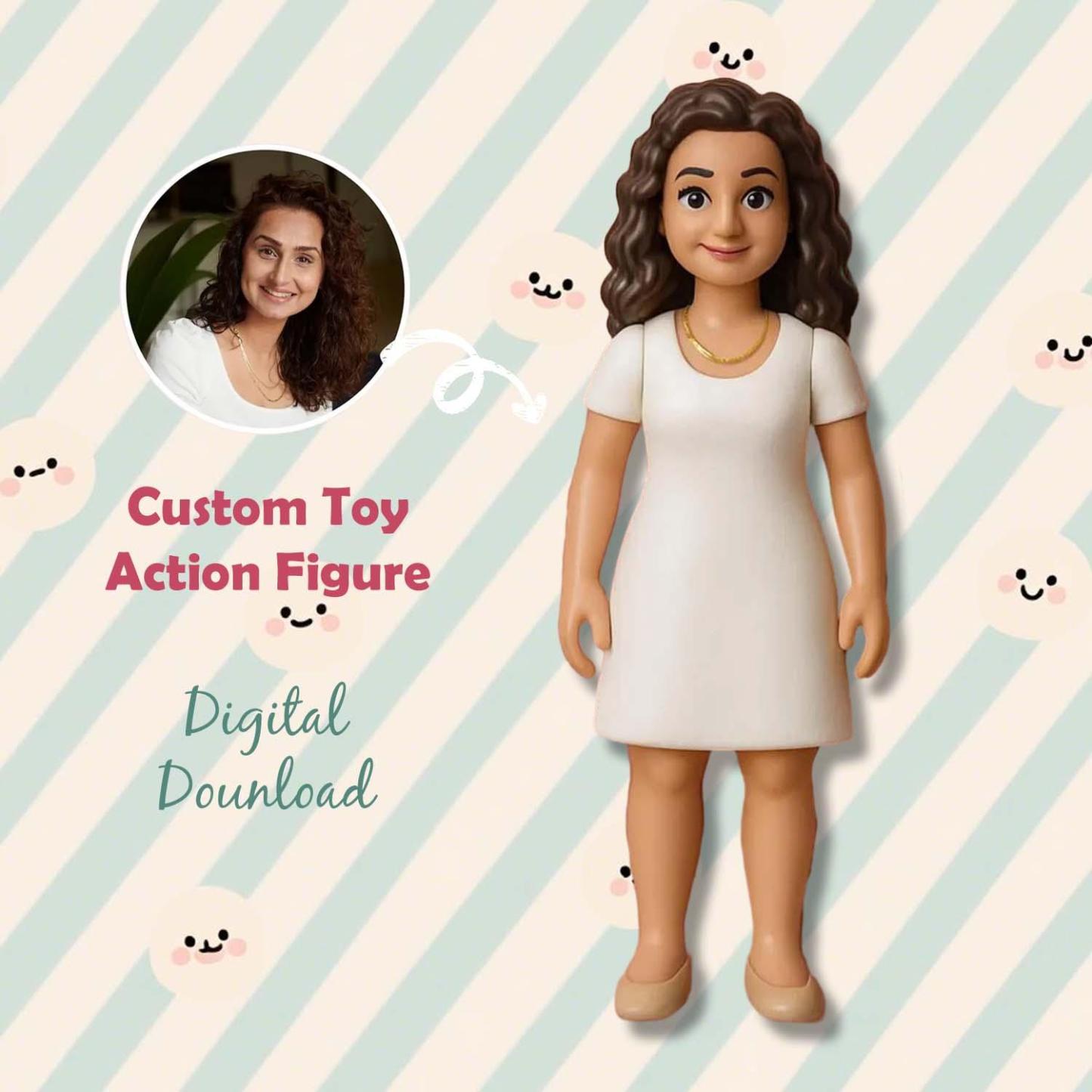 Custom Action Figure Personalized Character Figurine from Ai Photo 3D Printed Birthday Gifts for Girl