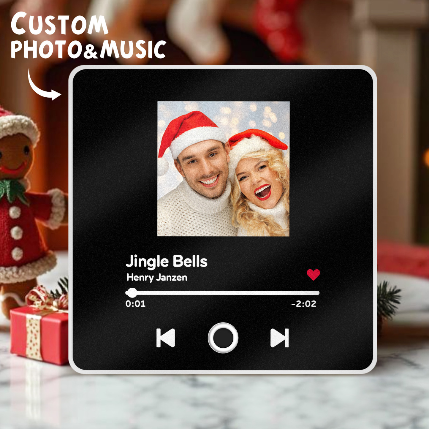 Customized Album Fridge Magnet Personalized Music Fridge Magnet Can Play Songs Christmas Gift - 