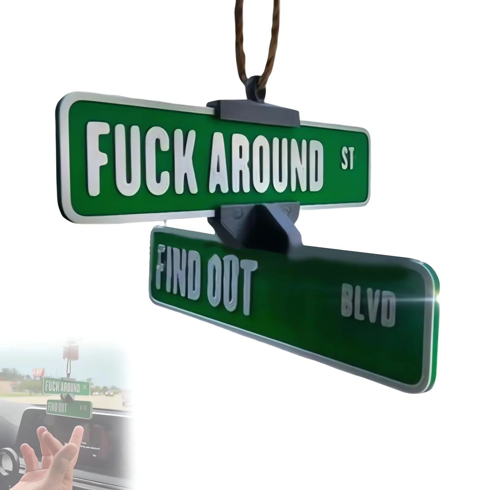 Fuck Around and Find Out Street Sign Hanger 3D Printed Funny Street Warning Sign Decoration
