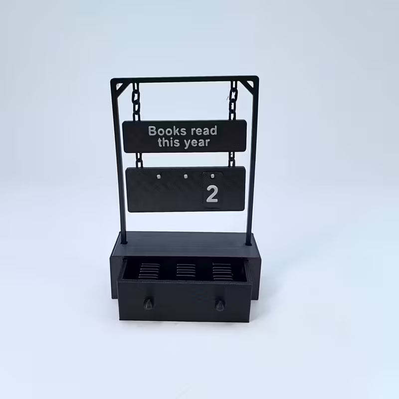 The "Books Read This Year" Counter - A Modern Minimalist Tracker for Your Shelf - 