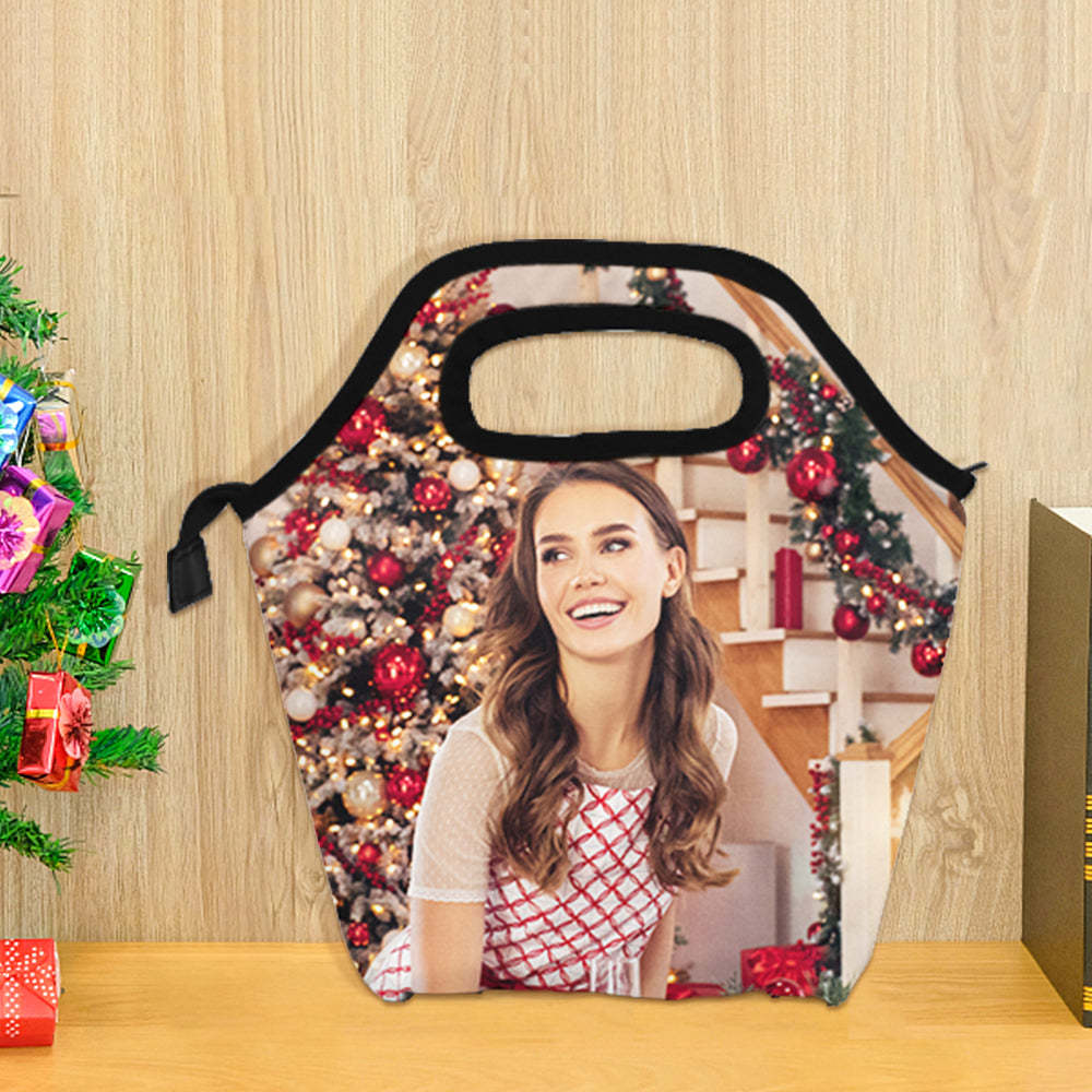 Back To School Personalized Photo Insulation Lunch Bag, Back To School Gifts For Kids Custom Lunch Box With Photo -