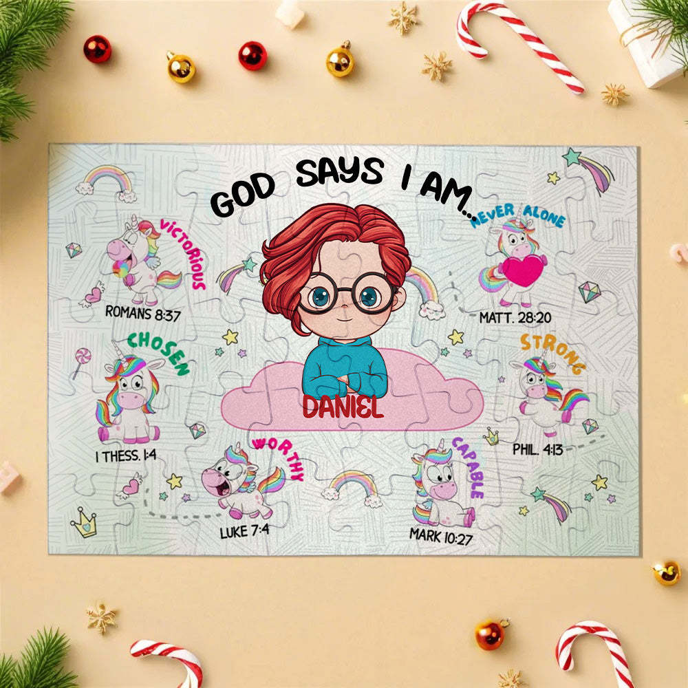 Personalized Jigsaw Puzzle - HAPPY BIRTHDAY | Gift for Grandkids - Kids Christmas Gift - 