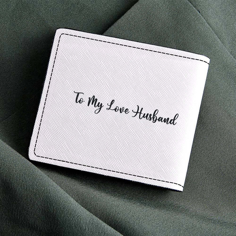 Personalized Photo Men's Wallet with Custom Text on Back Birthday Gifts for Him