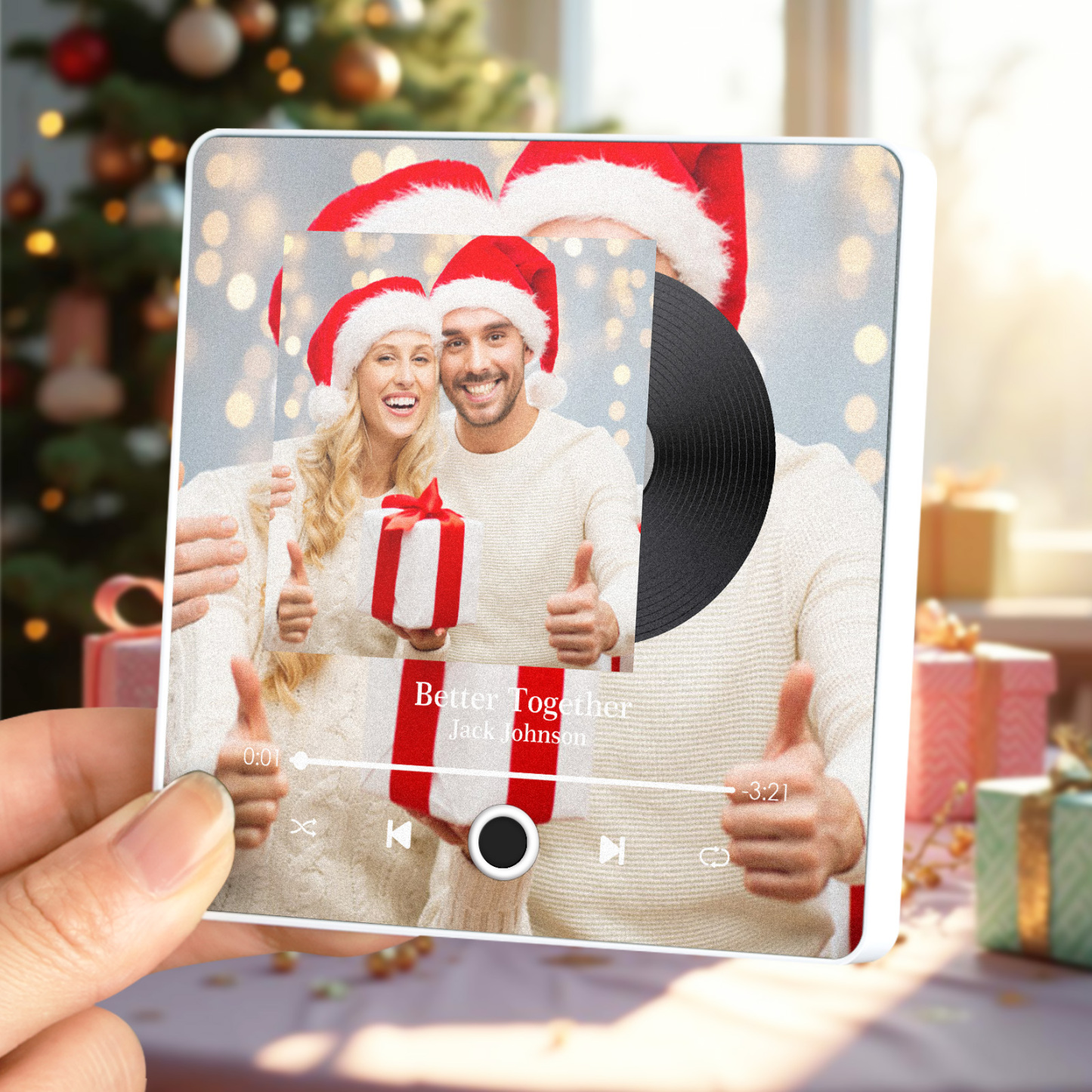 Colorful Frame Personalized Album Fridge Magnet Can Play Songs Custom Music Fridge Magnet Christmas Gifts Anniversary Gifts - 