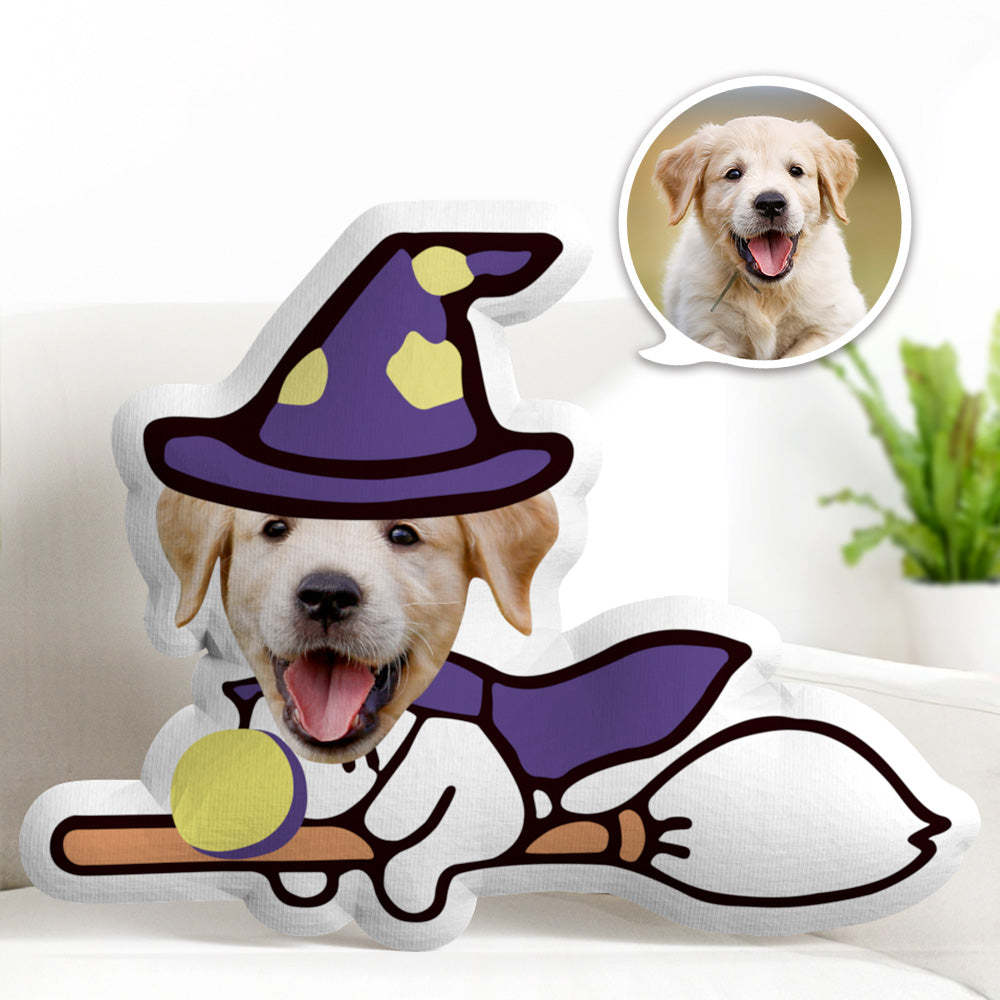 Custom Pillow Face Body Pillow Magic Broom Pillow Personalized Photo Minime Pillow - MyFaceTshirt