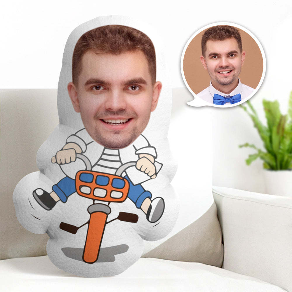 Personalized Face Minime Pillow Custom Bicyclists Pillow Gifts Custom Photo Face Pillow, Bicyclists Face Pillow, Body Pillow Personalized Doll - MyFaceTshirt