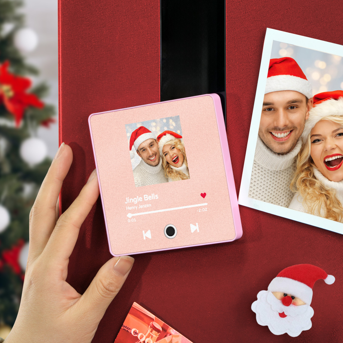 Customized Album Fridge Magnet Personalized Music Fridge Magnet Can Play Songs Christmas Gift - 
