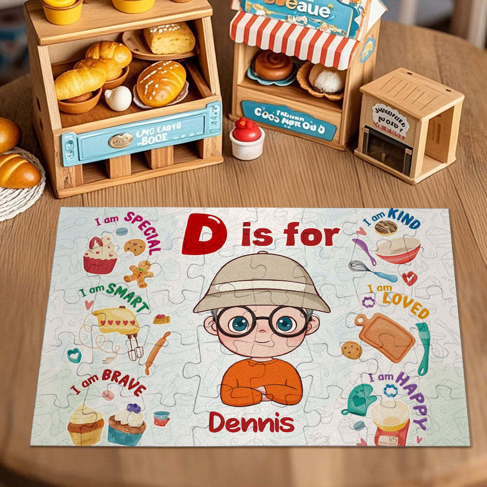 Custom Puzzle Gift for Kids �?Personalized Jigsaw Puzzle Featuring a Baker Design, Ideal for Little Chefs and Puzzle Lovers! - 