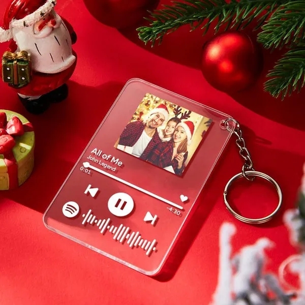 Christmas Gift Keychain Custom Photo Spotify Keychain