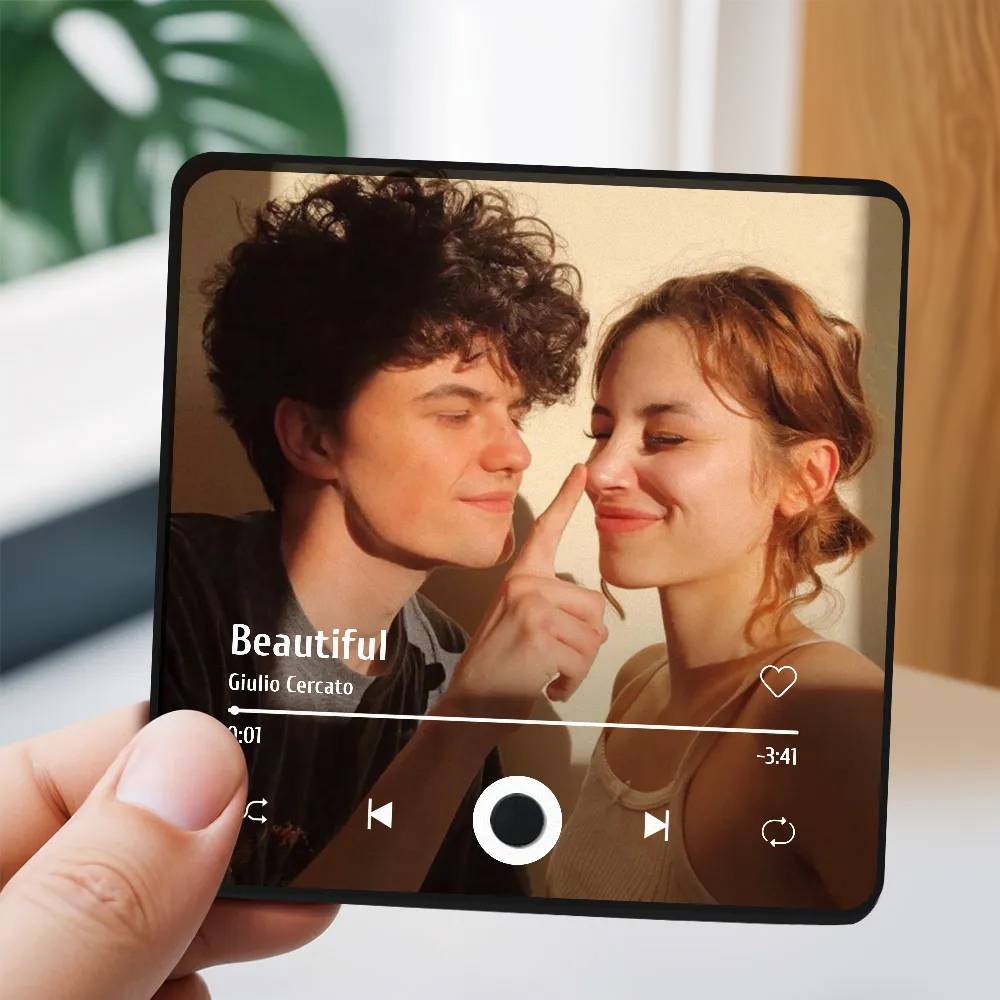 Personalized Photo Spotify Music Fridge Magnet Custom Wall Photo Sticker Music Fridge Magnet Can Play Songs 3.0 Version