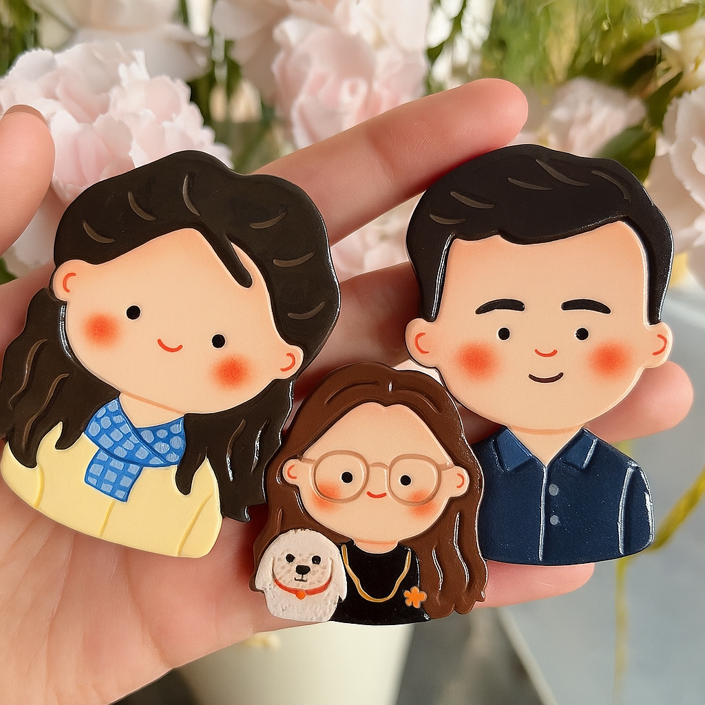 Custom AI Cartoon Avatar Fridge Magnets – Personalized Fun for Your Kitchen