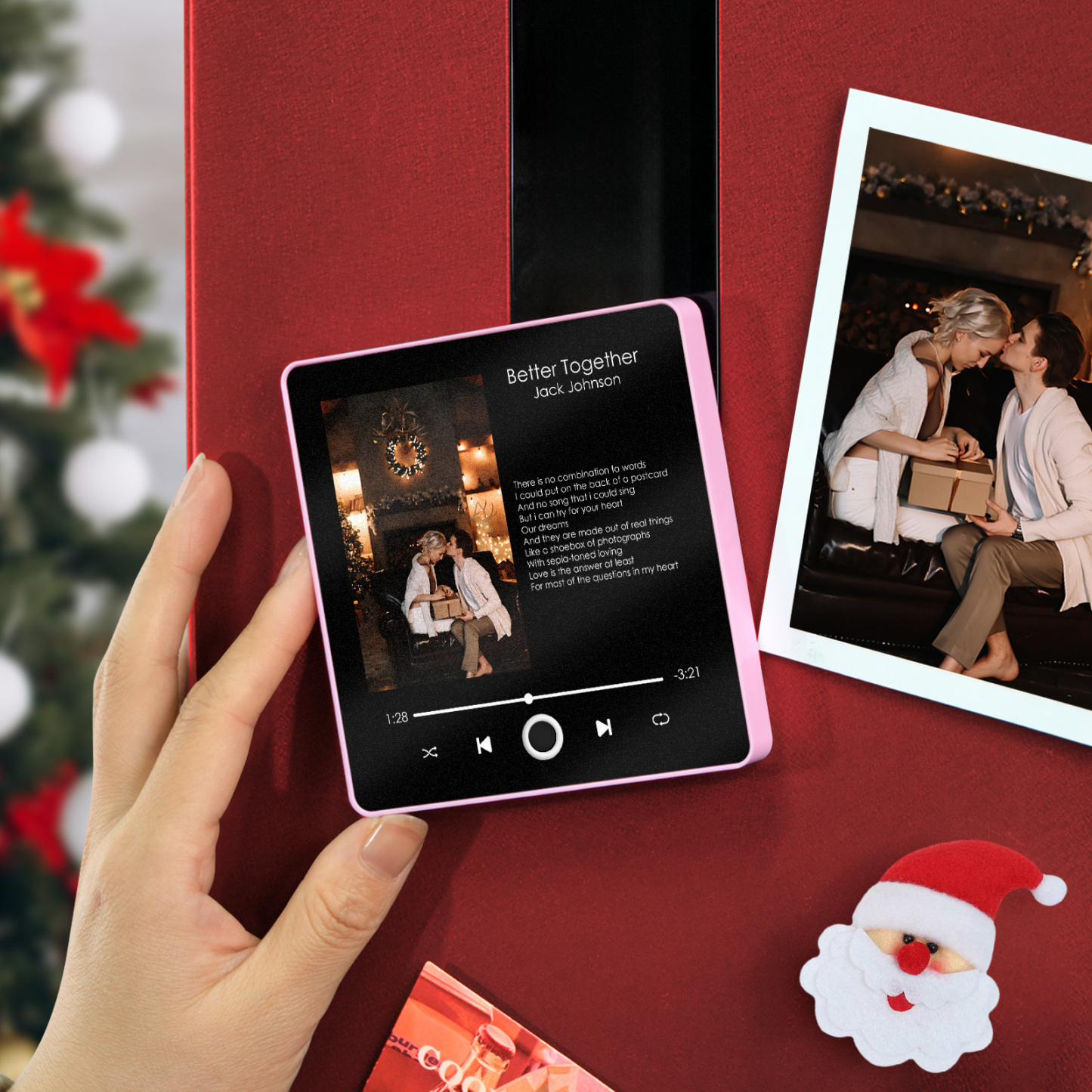 Customized Album Fridge Magnet Personalized Music Fridge Magnet Can Play Songs Christmas Gift - 