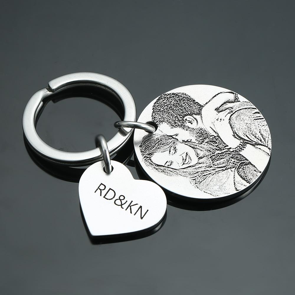 Custom Photo Engraved Calendar Keychain Gifts For Anniversary