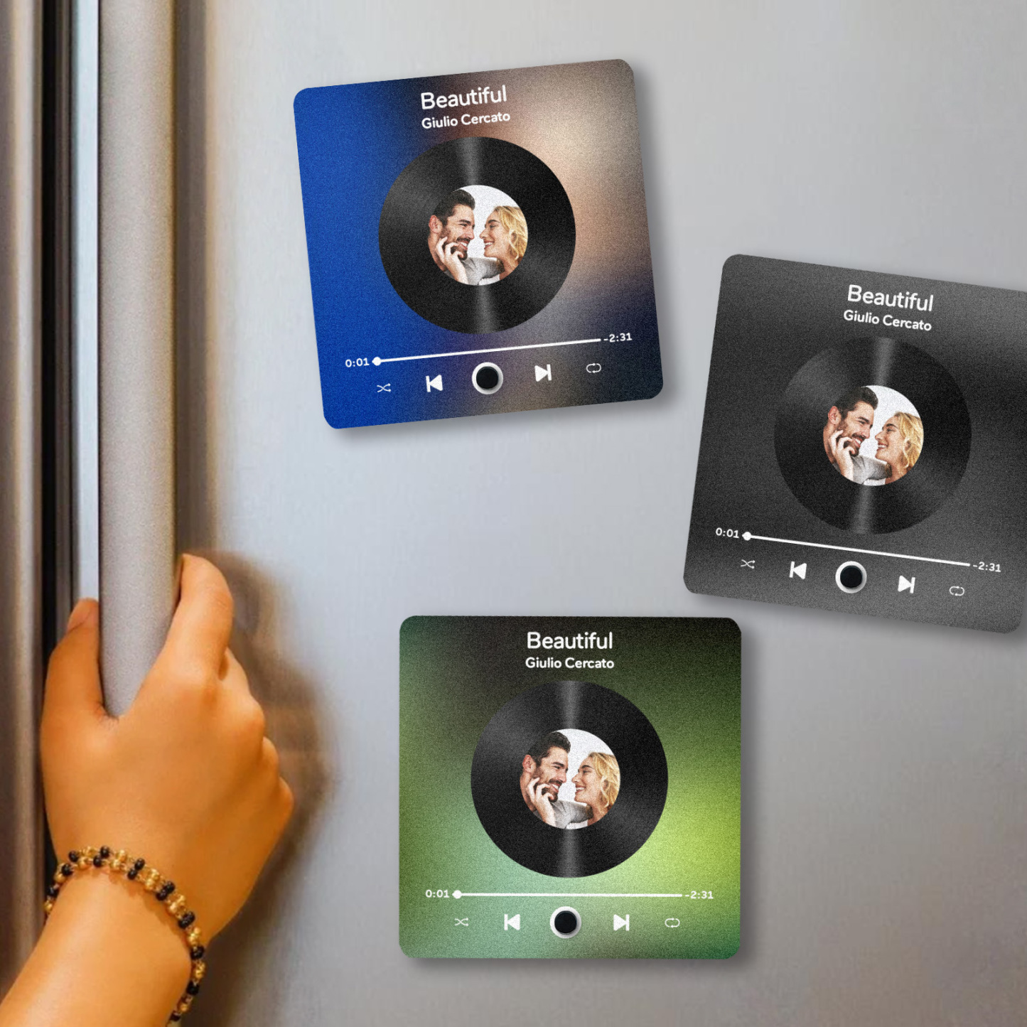 Customized Multiple Photo Music Fridge Magnet Can Play Songs Personalised Photo Fridge Magnet - 