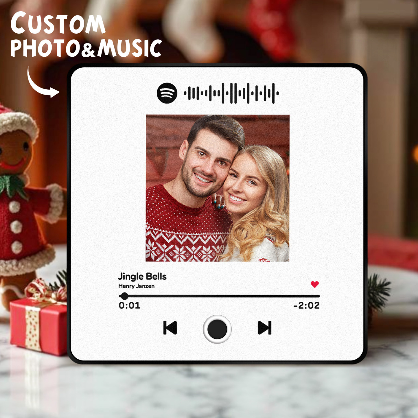 Customized Album Fridge Magnet Personalized Music Fridge Magnet Can Play Songs Christmas Gift - 